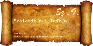 Szolcsányi Irén névjegykártya